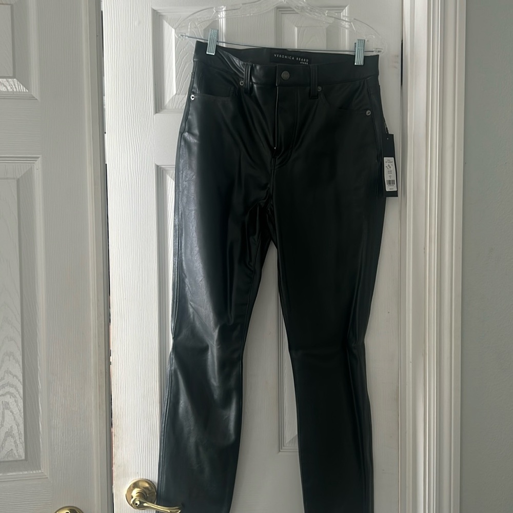 Veronica Beard faux leather jeans